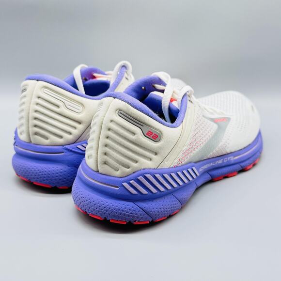 Brooks Shoes Womens 9.5 White Purple Adrenaline GTS 22 Athletic Running Sneakers - Picture 8 of 12